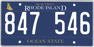 RI license plate 847546