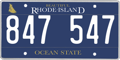 RI license plate 847547