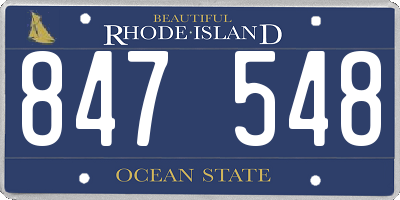 RI license plate 847548