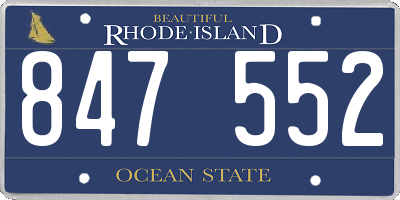 RI license plate 847552