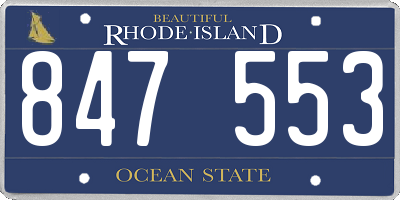 RI license plate 847553