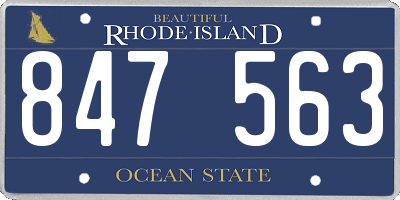 RI license plate 847563