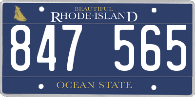 RI license plate 847565