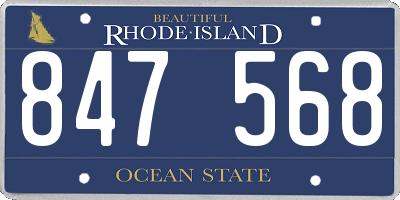RI license plate 847568