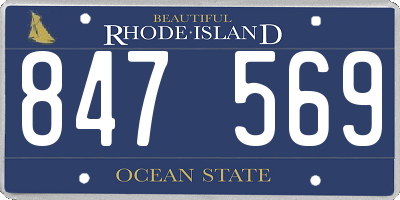 RI license plate 847569