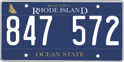 RI license plate 847572