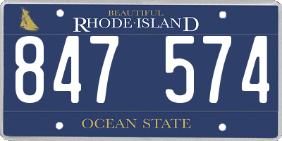 RI license plate 847574