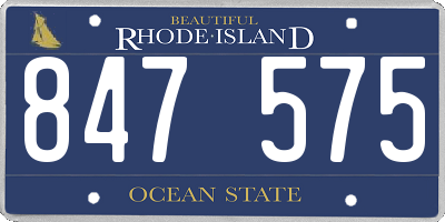 RI license plate 847575