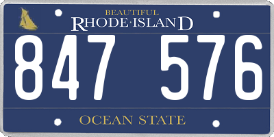 RI license plate 847576