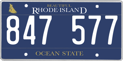 RI license plate 847577