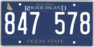 RI license plate 847578