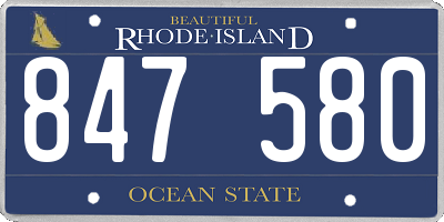 RI license plate 847580