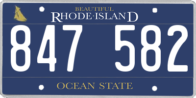RI license plate 847582