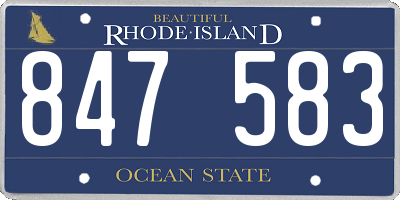 RI license plate 847583