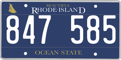 RI license plate 847585
