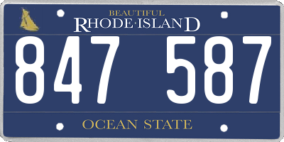 RI license plate 847587