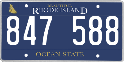 RI license plate 847588