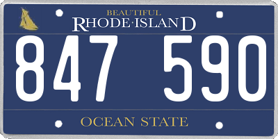 RI license plate 847590