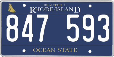 RI license plate 847593