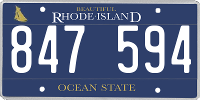 RI license plate 847594