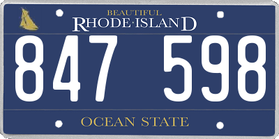 RI license plate 847598