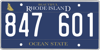 RI license plate 847601