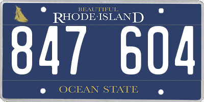 RI license plate 847604