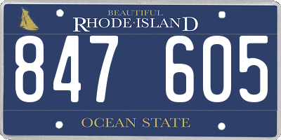 RI license plate 847605