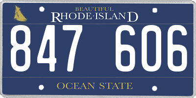 RI license plate 847606