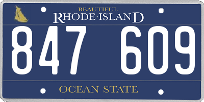 RI license plate 847609