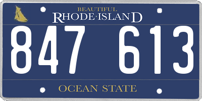 RI license plate 847613