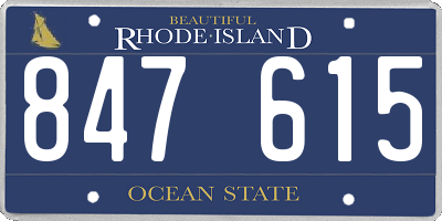RI license plate 847615