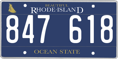 RI license plate 847618