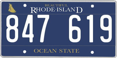 RI license plate 847619