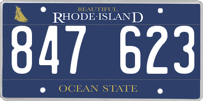 RI license plate 847623