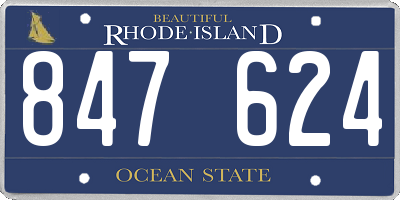 RI license plate 847624