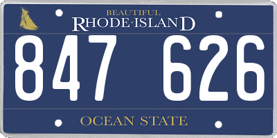 RI license plate 847626