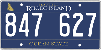RI license plate 847627
