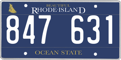 RI license plate 847631