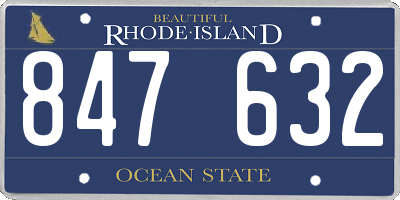 RI license plate 847632