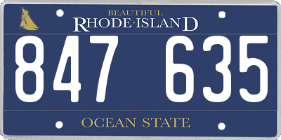 RI license plate 847635