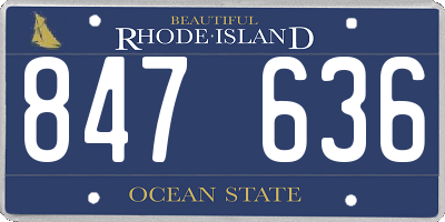 RI license plate 847636