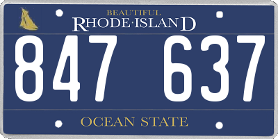 RI license plate 847637