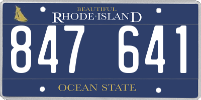 RI license plate 847641