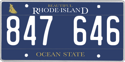 RI license plate 847646