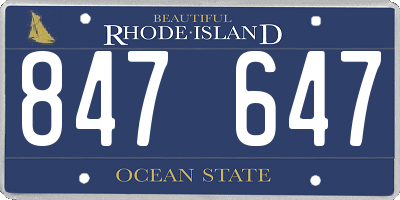 RI license plate 847647