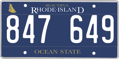 RI license plate 847649