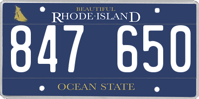 RI license plate 847650