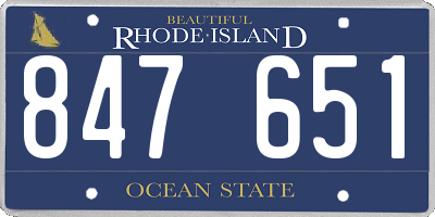 RI license plate 847651