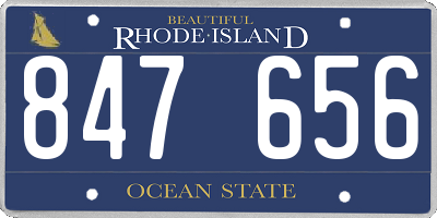 RI license plate 847656
